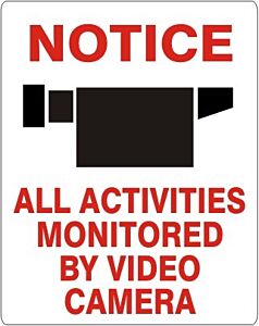 Safehouse Signs Notice Camera Picto All Activities Monitored By Video Camera, 10" X 14", Aluminum (.040)