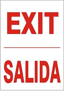 Safehouse Signs Exit Salida-Red On White, 10" X 14", Aluminum (.040)