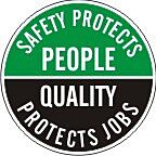 Safehouse Signs Safety Protects People Quality Protects Jobs - Helmet / Hard Hat Markers, 2X2, Adhesive Vinyl