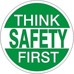 Safehouse Signs Think Safety First Wht/Grn - Helmet / Hard Hat Markers, 2X2, Adhesive Vinyl