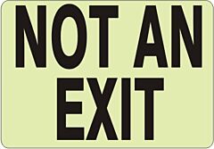 Safehouse Signs Not An Exit Glow Sign, 7" X 10", Plastic Glow