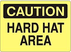 Safehouse Signs Hard Hat Area - Caution Sign, 10" X 14", Plastic (.040)