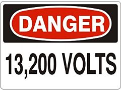 Safehouse Signs 13,200 Volts - Danger Sign, 10" X 14", Plastic (.040)