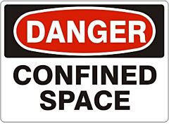 Safehouse Signs Confined Space - Danger Sign, 10" X 14", Plastic (.040)