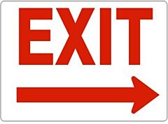 Safehouse Signs Exit Sign With Right Arrow- Red On White, 10" X 14", Plastic (.040)
