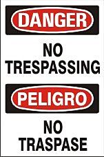 Safehouse Signs No Trespassing Peligro No Traspase - Danger Sign, 10" X 14", Plastic (.040)