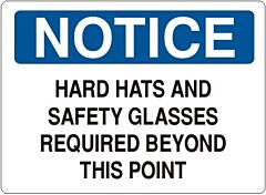 Safehouse Signs Hard Hats And Safety Glasses Required Beyond This Point - Notice Sign, 10" X 14", Plastic (.040)
