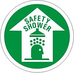 Safehouse Signs Safety Shower With Shower Picto Floor Decal, 17”, Anti-Slip
