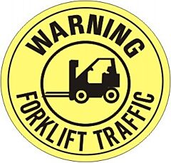 Safehouse Signs Warning Forklift Traffic With Forklift Picto Floor Decal, 17”, Anti-Slip