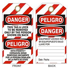 Safehouse Signs Danger This Tag & Lock To Be Removed Only By The Person Tag, 6" X 3", Laminated Tag Board