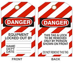 Safehouse Signs Danger Equipment Locked By Tags, 6" X 3", Laminated Tag Board