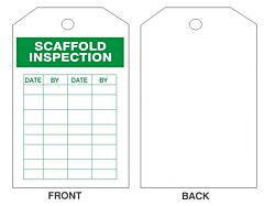 Safehouse Signs Scaffold Inspection Tags, 6" X 3", Laminated Tag Board