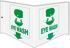Safehouse Signs Eye Wash With Fountain Picto - Projecting Wall Sign, 6" X 12", Acrylic