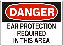 Safehouse Signs Ear Protection Required In This Area - Danger Sign, 14" X 20", Aluminum (.040)