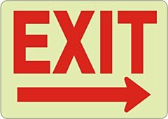 Safehouse Signs Exit Right Arrow Glow, 10" X 14", Plastic Glow