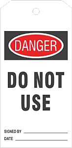 Safehouse Signs Danger Do Not Use Tags, 6" X 3", Rigid Vinyl