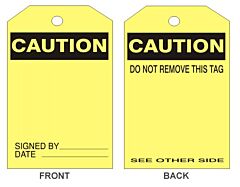 Safehouse Signs Caution Blank Tag , 6" X 3", Rigid Vinyl