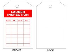 Safehouse Signs Ladder Inspection Tags, 6" X 3", Rigid Vinyl