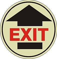 Safehouse Signs Exit Floor Decal Glow, 17”, Anti-Slip Glow