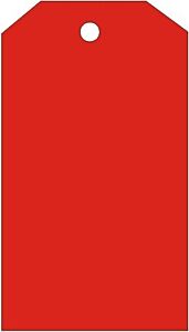 Safehouse Signs Blank Red Tags, 6" X 3", Laminated Tag Board