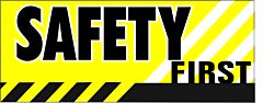 Safehouse Signs Safety First - Reinforced White Vinyl With 10 Grommet Tabs, 48X120, Banner