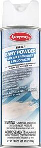 Sprayway Sw167 Dry Air & Fabric Deodorizer, Baby Powder, 10 Oz Aerosol, 12/Case