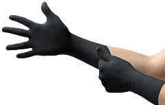 Ansell 93-862 Midknight Xtra Fentanyl Resistant Nitrile Exam Gloves With Extended Cuff, Size Medium
