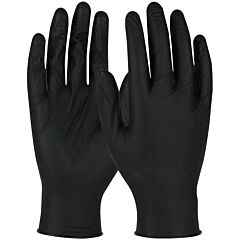 Qrp Jtb09 Premium Grade Disposable Nitrile Gloves, Powder Free With Textured Grip, 6 Mil, Black