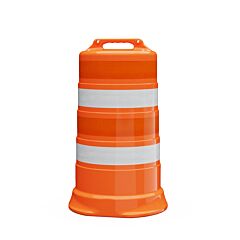 Plasticade 456-Hd-T-32 Commander Traffic Drum, Diamond Grade Sheeting, High Density, No Base, Sheeting Type: 4 - 4" Dg Stripes