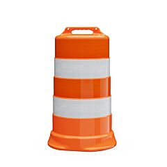 Plasticade 456-Hd-T-34 Commander Traffic Drum, Diamond Grade Sheeting, High Density, No Base, Sheeting Type: 4 - 6" Dg Stripes