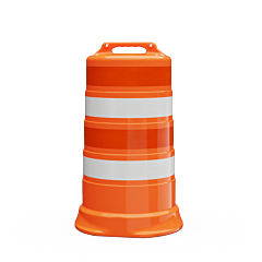 Plasticade 456-Ld-T-00 Commander Traffic Drum, Engineer Grade Sheeting, Low Density, No Base, Sheeting Type: 4 - 4" Eg Stripes