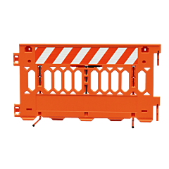 Plasticade 2008-O-Hipr-T 6' Ada Pathcade Barricade System, Orange, One Section Of High Intensity Prismatic Grade Striped On One Side Of The Barricade, Striped Sheeting Direction: Right, Top Only, One Side