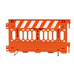 Plasticade 2008-O-Dgr-T 6' Ada Pathcade Barricade System, Orange, One Section Of Diamond Grade Striped On One Side Of The Barricade, Striped Sheeting Direction: Right, Top Only, One Side