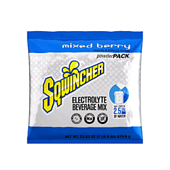 Sqwincher 159016048 Powder Packs, Mixed Berry, 23.83 Oz, Yields 2.5 Gal