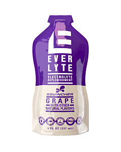 Sqwincher 159030861 Everlyte Ready-To-Drink, 8 Oz, Hydration Pouch, 6 Oz Yield, Grape