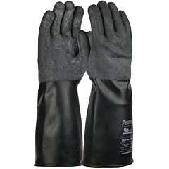 Boss 1Ub0025R 14" Long 25 Mil Butyl Rubber Gloves With Rough-Grip, Black