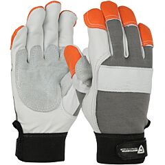 West Chester 86565 Grain Goatskin Palm Gloves, Nomex Back, Orange Fr Fingertips