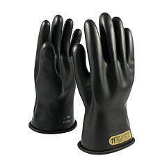 Novax 150-00-11 Class 00 Rubber Insulating Gloves With Straight Cuff, 11", Black, Size 8.5