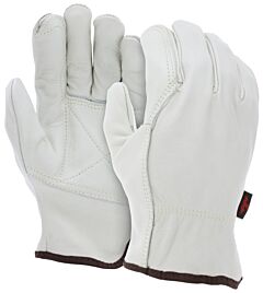 Mcr Safety 32113Dpm Gloves, Competitive Value Grade, Cow Grain Double Leather Palm/Thumb & Index Finger, Wing Thumb, Ansi Abr4, Size Medium