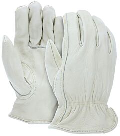 Mcr Safety 32114S Gloves, Competitive Value Grade Cow Grain Driver, Sewn With Fr Thread, Rolled Cuff, Keystone Thumb, Abrasion 3, Heat 2, Size Small