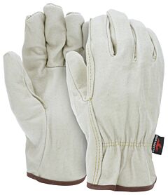 Mcr Safety 3410L Gloves, Premium Grade Grain Pigskin Driver, Straight Thumb, Abrasion 4, Puncture 3, Heat 2, Size Large