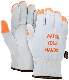 Mcr Safety 3601Skhvs Gloves, Premium Grain Goatskin Driver, Kevlar Liner, Watch Your Hands Logo, Ansi Cut Level A5, Abr3, P3, Heat 3, 37.5% Cal/Cm2, Hrc/Cat3, Size Small