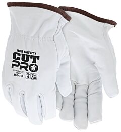 Mcr Safety 3604Hpm Gloves, Premium Grain Goatskin Driver, Hppe Liner, Wing Thumb, Size Medium