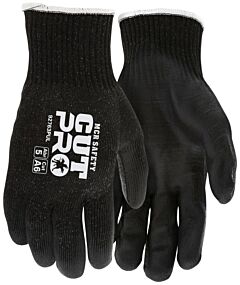 Mcr Safety 92763Pus Gloves, Cut Pro A6, 13 Gauge, Black Hppe/Stainless Shell, Black Pu Palm/Fingers, Cut A6, Abrasion 5, Puncture 3, Dexterity 5, Size Small