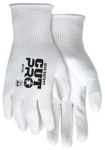 Mcr Safety 92773S Gloves, Cut Pro A4, 15 Ga, White Hypermax Shell, White Pu Coated Palm And Fingers, Cut Level A4, Abrasion 4, Puncture 3, Dexterity 5, Size Small