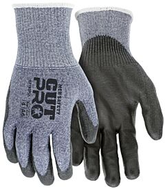 Mcr Safety 92793Puxxs Gloves, Cut Pro A6, 13 Gauge, Navy Blue Hppe/Synthetic Shell, Black Pu Coated Palm/Fingers, Ansi Cut A6, Abrasion 4, Puncture 4, Size Xx -Small