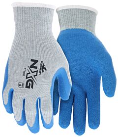 Mcr Safety Ft300S Gloves, “Flextuff”, 10 Gauge, Cot/Poly Gray Shell W/Blue Latex Dipped Palm And Fingertips, Ansi Abrasion 4, Size Small