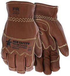 Mcr Safety Mu3624Kxxl Gloves, Mustang Kevlar Lining, Wing Thumb, Ansi Cut Level A4, Abrasion 4, Puncture 4, Heat 3, Dexterity 2, 61.4 Cal/Cm2-Cat4, Size 2X-Large