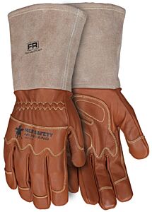 Mcr Safety Mu3644L Gloves, Mustang Utility Glove, Grain Goat Driver, Unlined, Double Palm, 5" Bell Cuff, Abr3, P3, H3, 28.6 Cal/Cm2-Cat3, Size Large