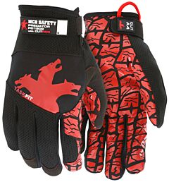 Mcr Safety Pd1902Xxl Gloves, Predator Cut Pro, Hypermax Lined Synthetic Leather Palm, Red Silicone Tire Tread Grip, Black 2-Way Spandex Back, Fourchettes, “Taskfit” Adjustable Wrist, Ansi Cut Level A4, Abrasion 5, Puncture 2, Size 2X-Large